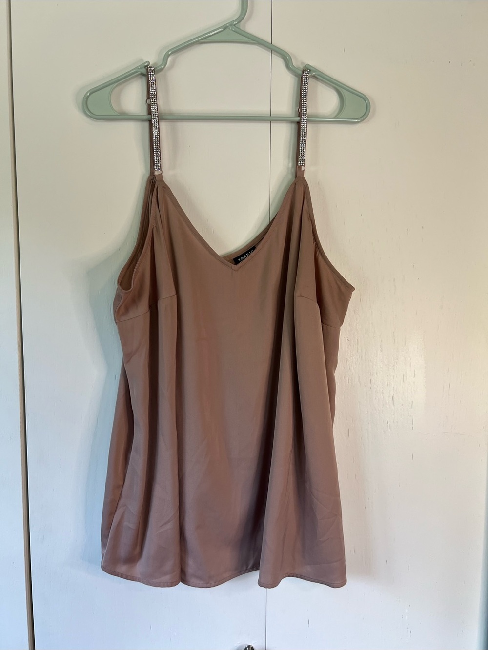 Torrid Satin Cami Top with Embellished Straps - Mauve